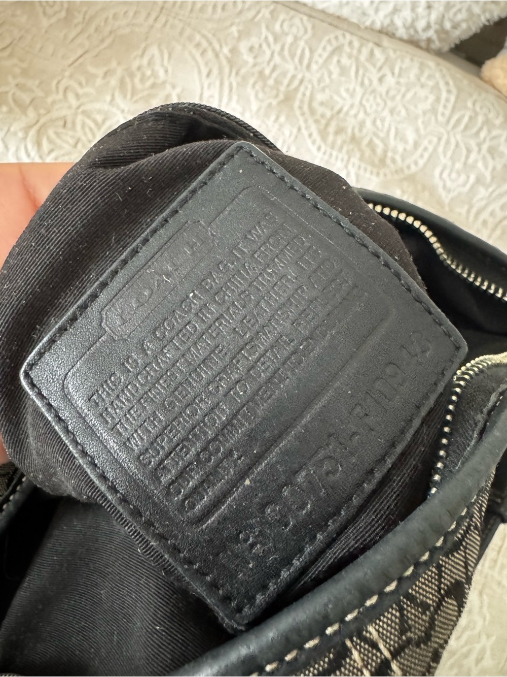 Coach Signature Monogram Black and Grey Shoulder Bag - Picture 7 of 7